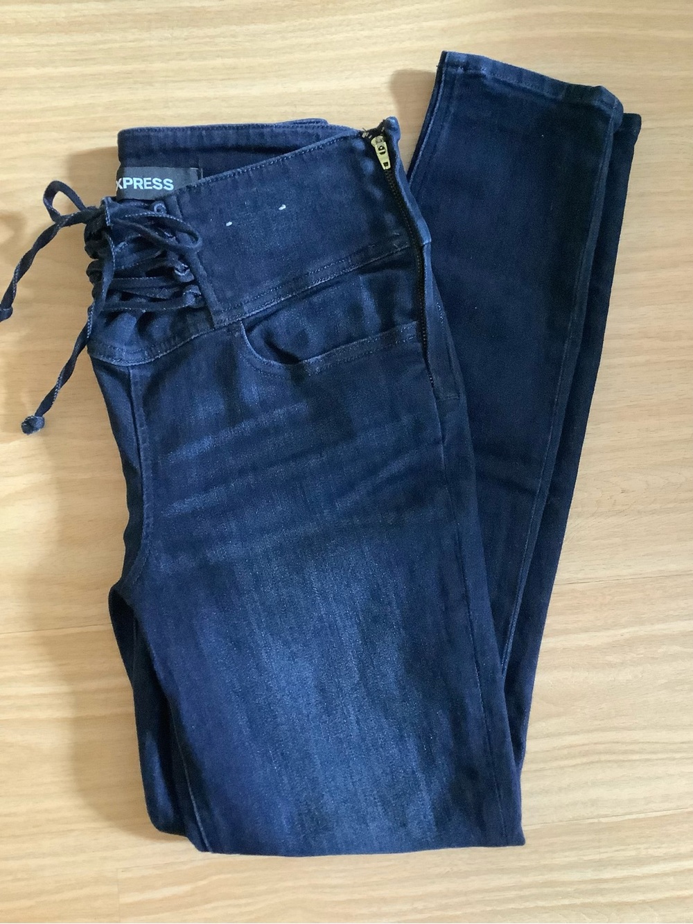 Express High Rise Corset Lace-Up Front Legging Jeans (Sz 4S)